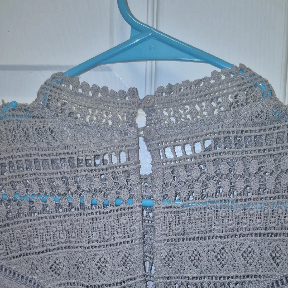 Free People Gray Lace Blouse - Picture 11 of 16